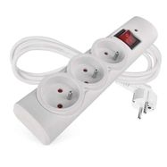 Surge protector – 3 sockets, 1,5m, white, EMOS