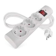 Surge protector – 3 sockets, 1,5m, white, EMOS