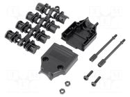 Enclosure for connectors: D-Sub; straight; unshielded; UNC 4-40 MH CONNECTORS