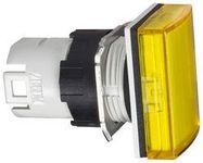 PILOT LIGHT HEAD, YELLOW, RECT, 16MM