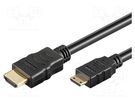 Cable; HDMI 1.4; HDMI plug,mini HDMI plug; PVC; Len: 1m; black Goobay