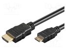 Cable; HDMI 1.4; HDMI plug,mini HDMI plug; PVC; Len: 2m; black Goobay