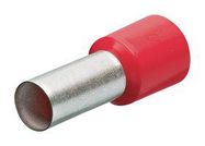 WIRE FERRULE, SINGLE, 17AWG, RED, PK200