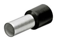 WIRE FERRULE, SINGLE, 15AWG, BLACK,PK200