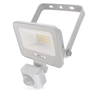 LED floodlight GLARO with motion sensor, 10 W, white, IP54, 1000 lm, neutral white, EMOS