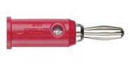 CONN, BANANA, PLUG, 15A, SCREW, RED