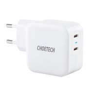 Choetech PD6009 Wall Charger 2x USB-C 20W (white), Choetech