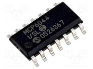 IC: operational amplifier; 14kHz; Ch: 4; SO14; 1.4÷6VDC; IB: 1pA MICROCHIP TECHNOLOGY