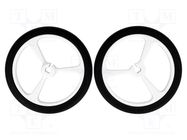 Wheel; white; Shaft: D spring; push-in; Ø: 40mm; Shaft dia: 3mm POLOLU