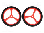 Wheel; red; Shaft: D spring; push-in; Ø: 40mm; Shaft dia: 3mm; W: 7mm POLOLU