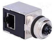 Adapter; M12 female X coded,RJ45 socket; X code-ProfiNET; PIN: 8 HARTING