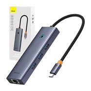 4in1 Hub Baseus  UltraJoy USB-C do 3x USB 3.0 + RJ45 (space grey), Baseus