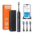 Sonic toothbrush with app, tips set, travel case and toothbrush holder S3 (navy blue), Bitvae