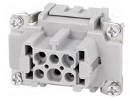 Connector: HDC; contact insert; female; 16A; 500V; Han E®; PIN: 6 HARTING
