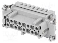 Connector: HDC; contact insert; female; Han® ES; PIN: 16; 16+PE HARTING