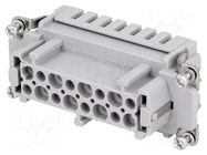 Connector: HDC; contact insert; female; 16A; 500V; Han® ES; PIN: 16 HARTING