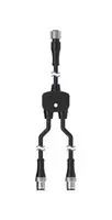 SPLITTER CBL, 5P M12 RCPT-4P M12 2X PLUG