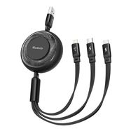 3in1 USB to USB-C / Lightning / Micro USB Cable, Mcdodo CA-3570, 1.2m (Black), Mcdodo