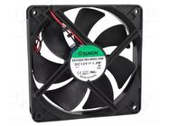 Fan: DC; axial; 12VDC; 120x120x25mm; 127.42m3/h; 34dBA; ball; 24AWG SUNON