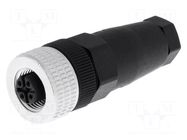Connector: M12; plug; PIN: 5; female; E; 50V; straight; IP67; 4A; 4÷6mm HIRSCHMANN