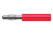 ADAPTER, BANANA, PLUG, 10A, RED, SOLDER
