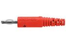 CONNECTOR, BANANA, PLUG, 32A, RED, SCREW