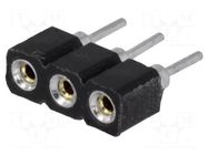 Connector: pin strips; socket; female; PIN: 3; straight; THT; 2.54mm CONNFLY
