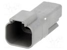Connector: wire-wire; DT; male; plug; for cable; PIN: 2; grey; IP68 DEUTSCH