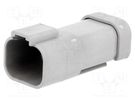 Connector: wire-wire; DT; male; plug; for cable; PIN: 4; grey; IP68 DEUTSCH