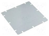 Mounting plate; steel; W: 148mm; L: 148mm; Thk: 1.5mm; Plating: zinc FIBOX