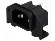 Connector: AC supply; socket; male; 10A; 250VAC; C14 (E); GSP1 SCHURTER