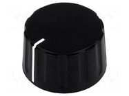 Knob; conical,with pointer; ABS; Øshaft: 6mm; Ø28.5x17.1mm; black SR PASSIVES