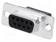 Connector: D-Sub; PIN: 9; female; for cable; Type: w/o contacts TE Connectivity