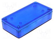 Enclosure: multipurpose; X: 51mm; Y: 100mm; Z: 25mm; 1591; ABS; blue HAMMOND