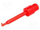 Clip-on probe; hook type; 3A; 60VDC; red; Grip capac: max.1.6mm SCI