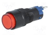 Switch: push-button; Pos: 2; SPDT; 0.5A/250VAC; 1A/24VDC; ON-(ON) ONPOW