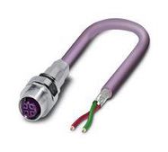 SENSOR CORD, 2P M12 RCPT-FREE END, 2M