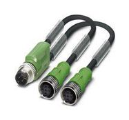 SENSOR CORD, 3P M12 PLUG-2X RCPT, 1.5M