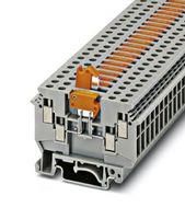 DINRAIL TERMINAL BLOCK, 4WAY, 10AWG, GRY