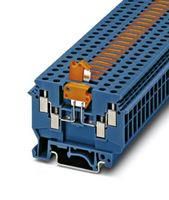 DINRAIL TERMINAL BLOCK, 4WAY, 10AWG, BLU