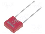 Capacitor: polyester; 100nF; Uoper: 100VDC; 63VAC; 5mm; ±5%; MKT; THT WIMA
