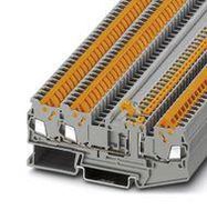 DINRAIL TERMINAL BLOCK, 3WAY, 16AWG, GRY