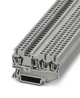 DINRAIL TERMINAL BLOCK, 3WAY, 12AWG, GRY