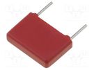 Capacitor: polyester; 100nF; 63VAC; 100VDC; 7.5mm; ±20%; 2.5x7x10mm WIMA