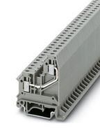 DINRAIL TERMINAL BLOCK, 2WAY, 10AWG, GRY