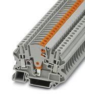 DINRAIL TERMINAL BLOCK, 2WAY, 10AWG, GRY