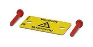 WARNING PLATE, ATT DANGER, 12MM, YEL, TB