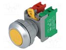 Switch: push-button; 30mm; Stabl.pos: 1; NC + NO; yellow; IP65; XB30 AUSPICIOUS