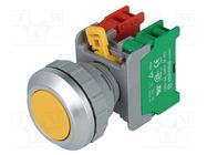 Switch: push-button; 30mm; Stabl.pos: 1; NC + NO; yellow; IP65; XB30 AUSPICIOUS