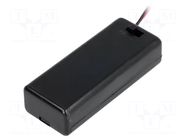 Holder; AAA,R3; Batt.no: 2; cables; 150mm; black; with switch COMF